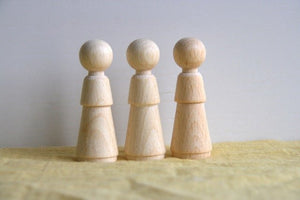3 Holzfiguren  XL / Kegelfigur 7,1 cm Holz Holz Basteln