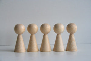 5 Stück Holzfiguren M / Kegelfigur Set 5 cm Holz