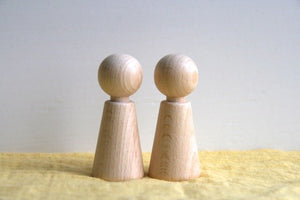 2 Stück XXL Holzfiguren / Kegelfigur 7 cm Holz basteln