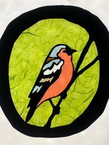 Buchfink / Vogel / Waldorf / transparent / Fensterbild / Fensterbilder / Singvogel / Jahreszeitentisch / Natur / Wald