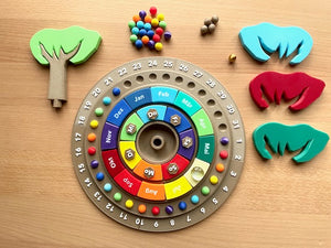 Immer währender Kalender Jahreskreis / Jahreskalender Wochenkalender Monate / Waldorf / Jahreszeitentisch / Montessori Jahreskalender