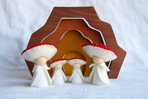 Fliegenpilz Pilze 4 Set Jahreszeitentisch Fliegenpilz / kegelfiguren