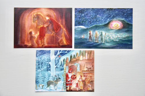 Vorweihnachtszeit Postkarten Set 2 / Jahreszeitentisch / Waldorf / Winter / Weihnachten