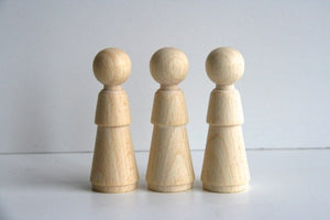 3 Holzfiguren  XL / Kegelfigur 7,1 cm Holz Holz Basteln