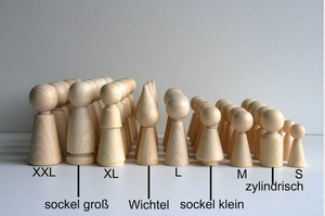 Krippe Kegelfiguren Sockel / Figurenkegel set Holz