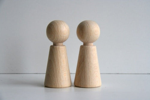 2 Stück XXL Holzfiguren / Kegelfigur 7 cm Holz basteln