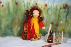 Instrumenten Set Jahreszeitentisch / Geige Flöte Puppenstube