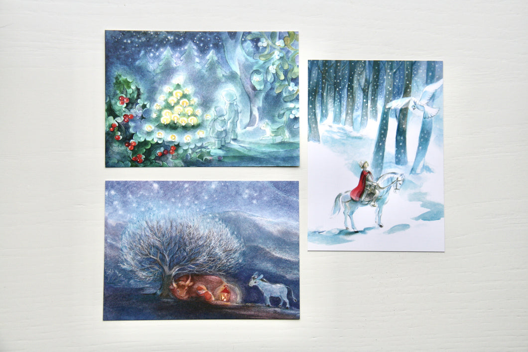 Weihnachten Postkarten Set 5 / Jahreszeitentisch / Waldorf / Winter / Weihnachten