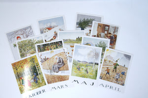 Monats Postkarten 12 Set von Elsa Beskow / Jahreszeitentisch / Waldorf