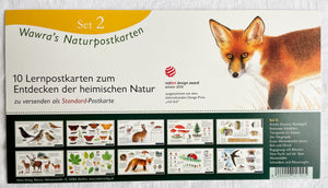 Natur Postkarten Set 2 / Jahreszeitentisch / Naturpostkarten / Amsel / Schmetterlinge / Fliegenpilz / Wawra / Natur